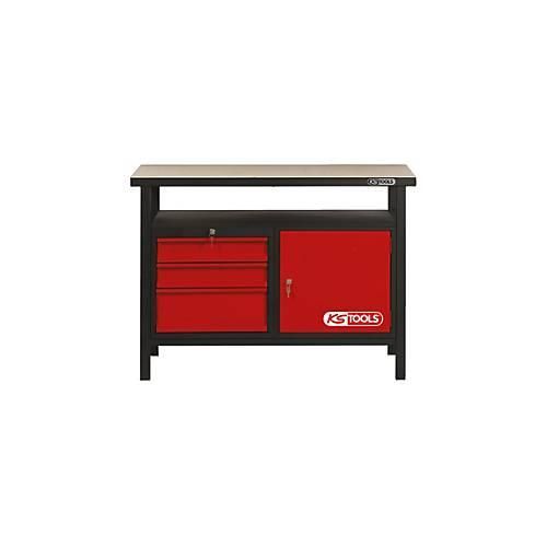 Werkbank mit 3 Schubladen und 1 Tür, H840xB1200xT600mm