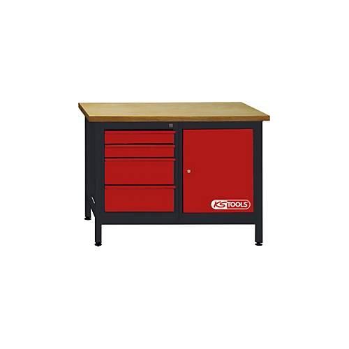 Werkbank mit 4 Schubladen und 1 Tür, H840xB1200xT600mm