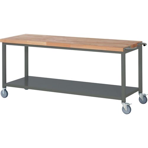 STIER Fahrbare Werkbank Premium mit Ablageboden BxTxH 2000x700x880 mm