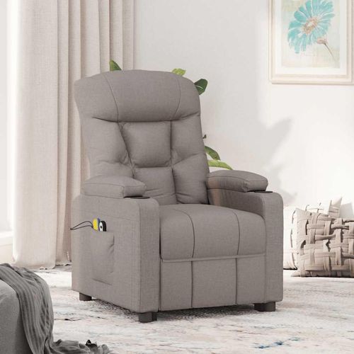 Massagesessel mit Aufstehhilfe Taupe Stoff