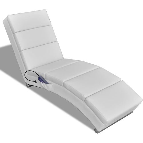Prolenta Premium - Massage-Chaiselongue Weiß Kunstleder