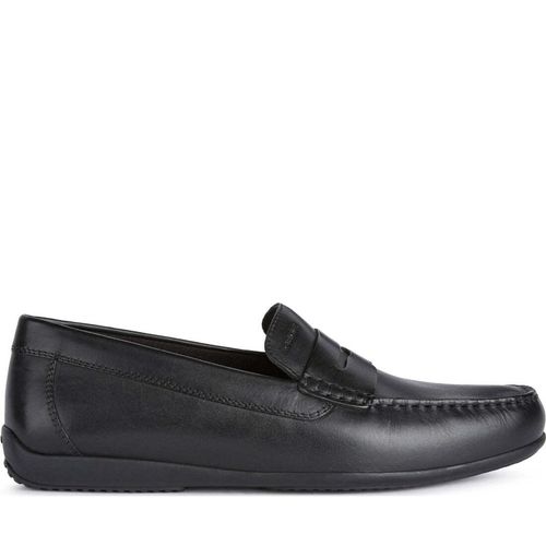 GEOX Slipper ASCANIO, Glattleder, Schwarz, Herren