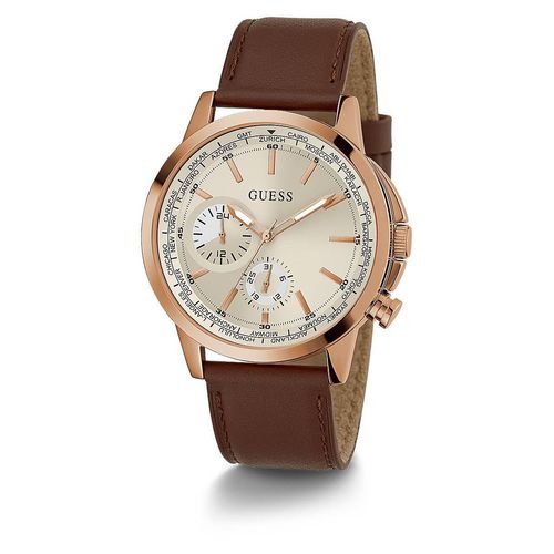 Guess Herren Armbanduhr 44 mm Armband Leder GW0540G4