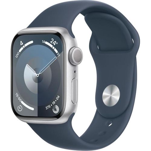Watch Series 9 GPS 45mm Silber Aluminiumgehäuse mit Sturmblau Sportband - M/L
