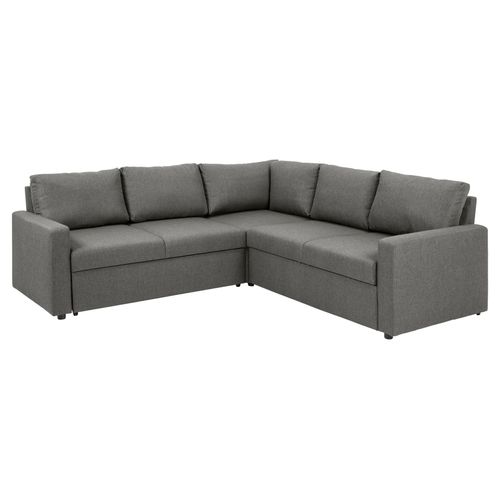 Sacramento Ecksofa versteckte Aufbewahrung und ausziehbares Bett hellgrau.