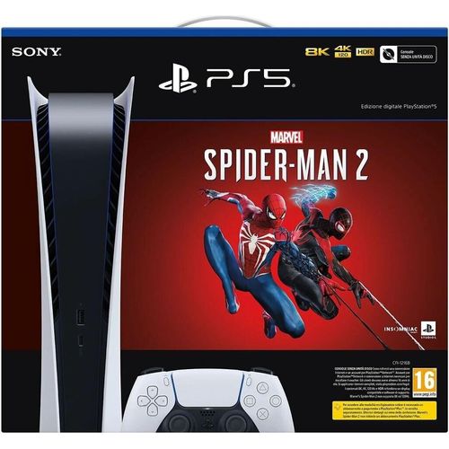 PS5-Konsole 825 GB Digital Ed. Weiß + Spider Man 2 Sony Computer Ent.