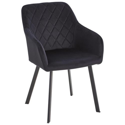 Livetastic Armlehnstuhl , Schwarz , Holz, Metall, Textil , Pappel , Sperrholz , eckig , 54x87x64 cm , Esszimmer, Stühle, Esszimmerstühle,