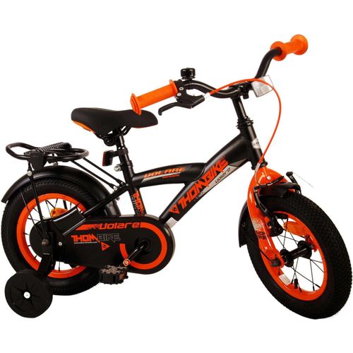 TPFSports Thombike Kinderfahrrad - Jungen - 12 Zoll - Rücktritt + Handbremse - Schwarz/Orange