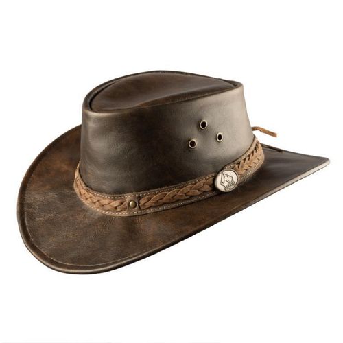 SCIPPIS COOROO Lederhut S-XL brown Känguruleder Leder Hut Größe - M