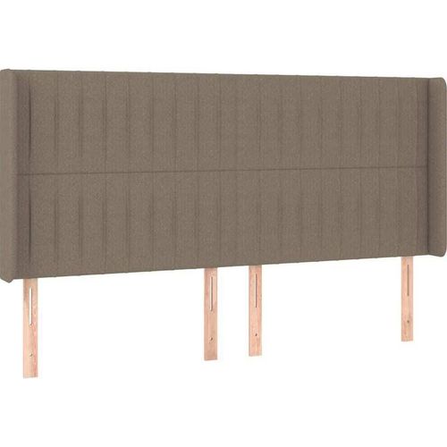 vidaXL Kopfteil mit Ohren Taupe 203x16x118/128 cm Stoff