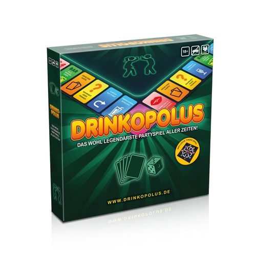 Brettspiel - Drinkopolus Partyspiel für Erwachsene inkl. Spiel 