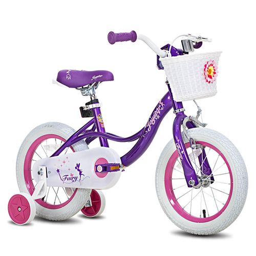 JOYSTAR Kinderfahrrad für Kleinkinder und Kinder im Alter von 2-8 Jahren Mädchen, 12 Zoll Kinderfahrrad mit Stützrädern mit Handbremse und Korb