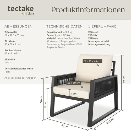 Gartenlounge-Set Captive im Rope-Design, mit Aluminiumgestell
