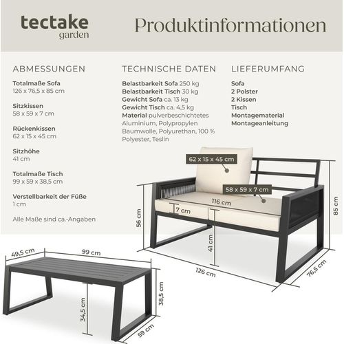 Gartenlounge-Set Captive im Rope-Design, mit Aluminiumgestell