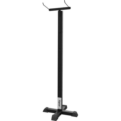 tiguar Mattenständer einseitig Platzsparender Mattenhalter für Fitnessmatten (Yoga, Pilates, Stretching), stabile Stahlkonstruktion, bis 20 Matten, 66,4 x 66,4 x 186,1 cm, Schwarz