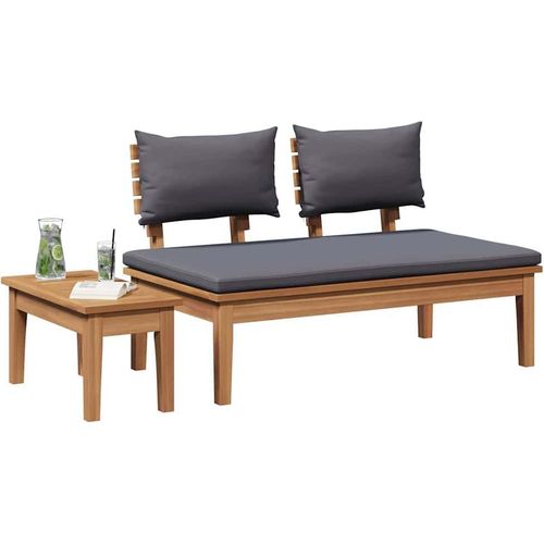 vidaXL Gartenbank 2 pcs Braun Massivholz Teak