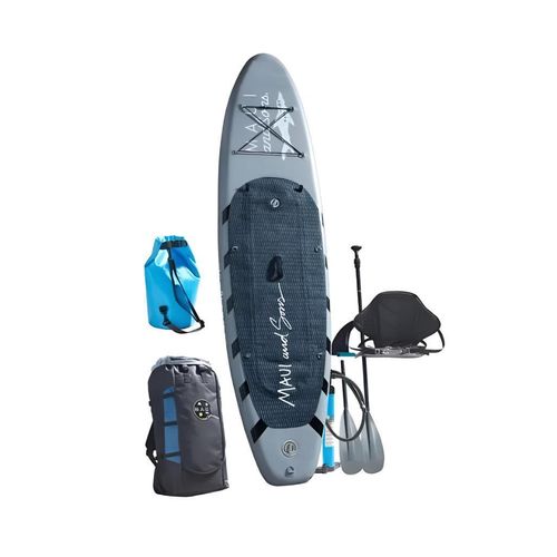 Stand Up Paddle Board SUP 320 cm bis 140 kg Surfboard aufblasbar Komplettset Grau