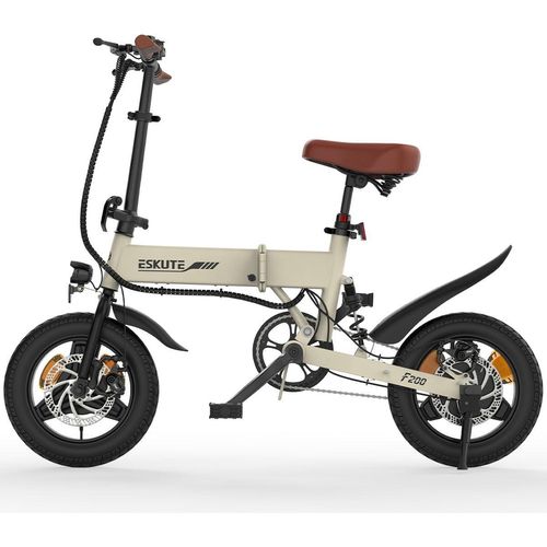 ESKUTE F200 E-Bike - 250W Motor 36V 7.8Ah Batterie 14 Zoll Reifen Mit Mechanischer Scheibenbremse - Beige