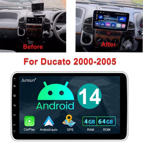 Fiat Ducato 2000-2005 1DIN Android 14.0 Autoradio mit CarPlay & Android Auto, GPS Navi, 4GB+64GB, WIFI, BT 5.0, DSP, Touchscreen,AHD-Kamera