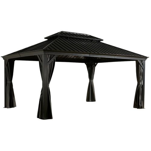 Pavillonseitenteil SOJAG, grau (dunkelgrau), Polyester, Pavillonseitenteile, passend für Pavillon Mykonos 12x16