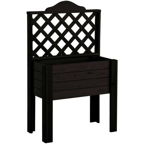 Pflanzkübel PROMADINO, grau (anthrazit), B:60cm H:100cm T:30cm, Holzwerkstoff, Pflanzgefäße, mit Rankgitter, BxTxH: 60x30x100 cm