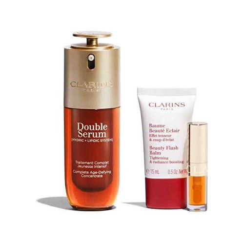 Clarins Double Serum Anti-Aging Set, Frauen, Hautalterung, Anti-Aging, Anti-Falten, Kräftigend, Glättend, Tagescreme, Augenserum, Gesichtsserum, Neck cream, 40 Jahr(e), 15 ml