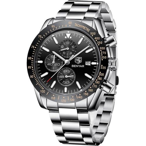 für Männer, Lederarmband, Herrenmode Business Sport Design, 30M Wasserdicht Elegantes Chronograph Analog Quarz