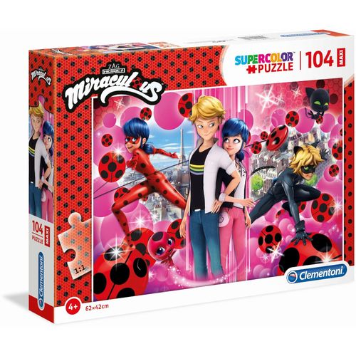 Supercolor Puzzle - Miracolous, 104 Teile