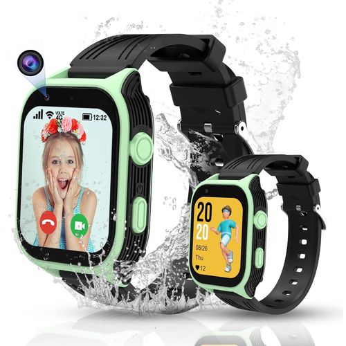 4G Smartwatch Kinder, GPS Uhr mit GPS und Telefon WIFI Videoanruf SOS WhatsApp Schulmodus IP68 Wasserdicht Wecker Schrittzähler