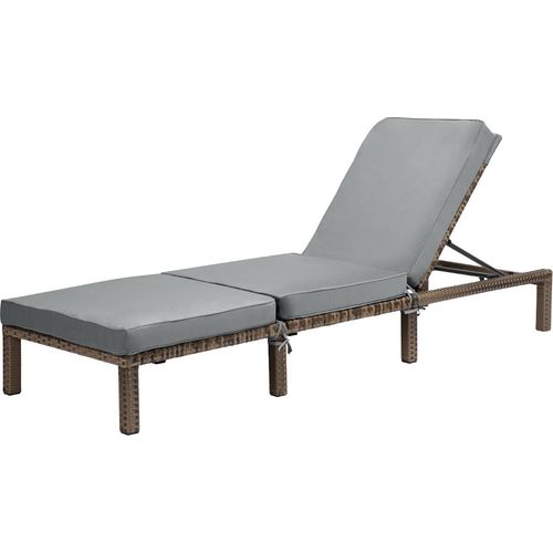 SVITA PEACH Gartenliege Sonnenliege Relaxliege Polsterauflage Klappbar Polyrattan Braun