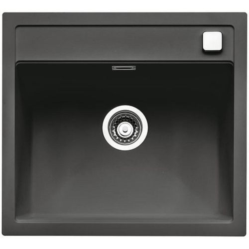 NABER Spüle ANGOLA 56 in LAVA mit Drehexcentergarnitur verchromt / Auflagespüle / Einzelbecken / 60 cm Schrankbreite