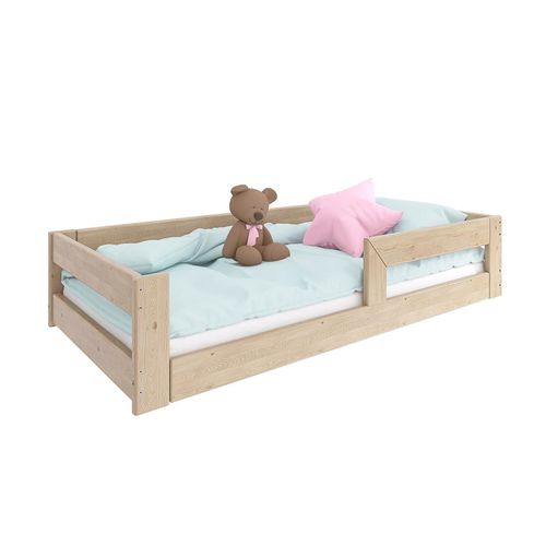 Need Sleep Kinderbett Bodenbett 80x160 cm mit Rausfallschutz aus Fichtenholz