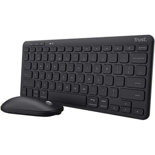 Tastatur mit Maus Trust 25061 Schwarz Qwerty Spanisch QWERTY