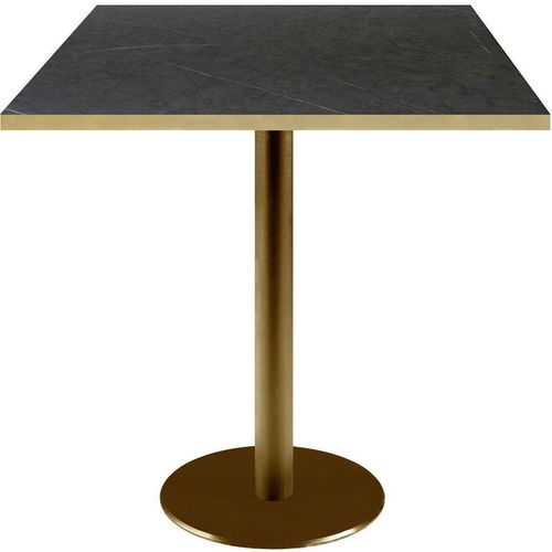 Tisch 70 x 70 cm Rom Bistro schwarzer Stein