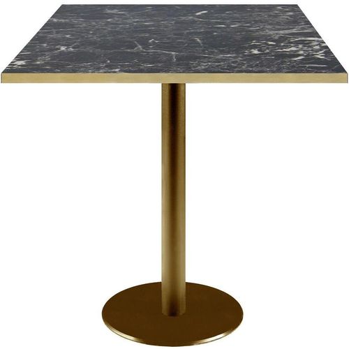 Tisch 70 x 70 cm Rom Bistro glänzend schwarzer Marmor