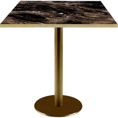 Tisch 70 x 70 cm Rom Bistro glänzend geäderter Marmor