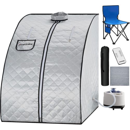Mobile Dampfsauna ThermaLuxe II, 1000 W, 15 Temperaturstufen - grau/blau