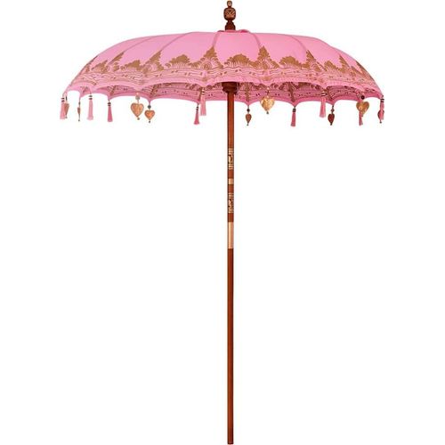 Sonnenschirm Sonstiges Rosa x 260 cm Baumwolle und Massivholz