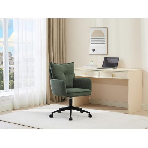 Bürostuhl höhenverstellbar - Cord - Grün & Schwarz - BATARU von Pascal Morabito