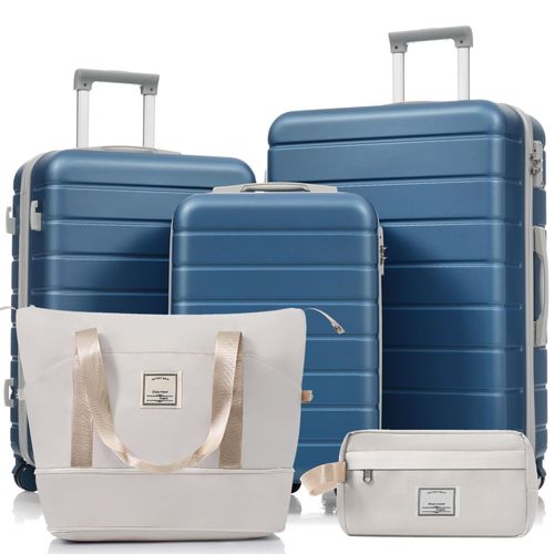 Koffer-Set M/L/XL, ABS-Hartschale, 360° Rollen, Schloss, mit Kulturbeutel