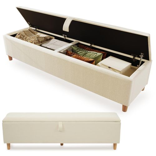 Bettbank mit Stauraum, 175 x 38 cm Bettbank, Polsterbank mit Hydraulischem Stauraum, Aufbewahrungsbox,Geeignet für Schlafzimmer,Wohnzimmer und Flur
