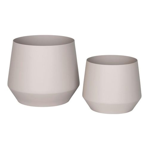 Übertopf-Set , Beige , Metall , 2-teilig , Dekoration, Blumen & Zubehör, Übertöpfe