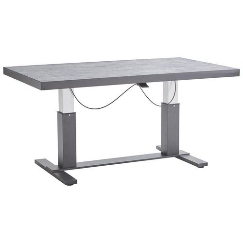 Amatio Loungetisch , Anthrazit, Hellgrau , Metall, Glas , rechteckig , Säule , 80x50-70x141 cm , höhenverstellbar , Loungemöbel, Loungetische