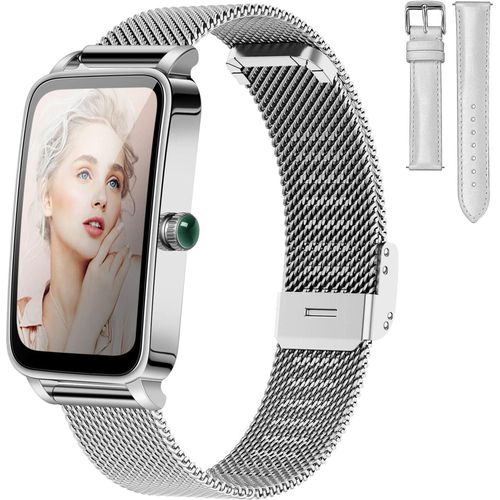 Damen-Smartwatch-Handy, IP68 wasserdicht mit Blutsauerstoff-/Herzfrequenz-/Schlafmonitor, 1,45 Zoll rechteckig, 12 Sportmodi, for Android und IOS