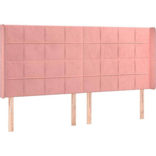 vidaXL Kopfteil mit Ohren Rosa 183x16x118/128 cm Samt