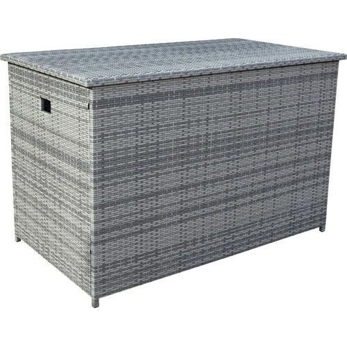 Aufbewahrungsbox GARDEN PLACE Harper 132 x 74 cm 1201 l hellgrau aus Polyrattan