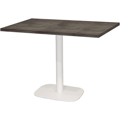 Tisch 120 x 70 cm – rundes, schieferweißes Metallbein