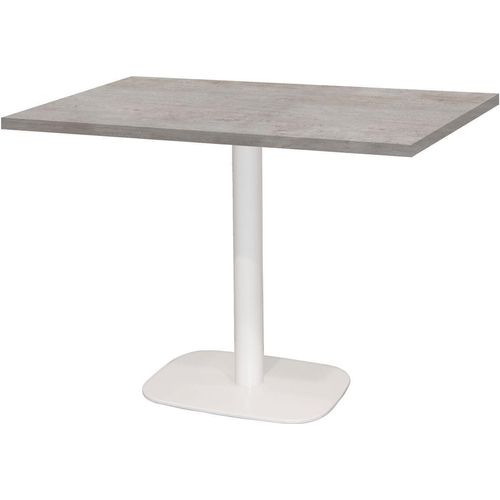 Tisch 120 x 70 cm – runder weißer Naturbetonsockel