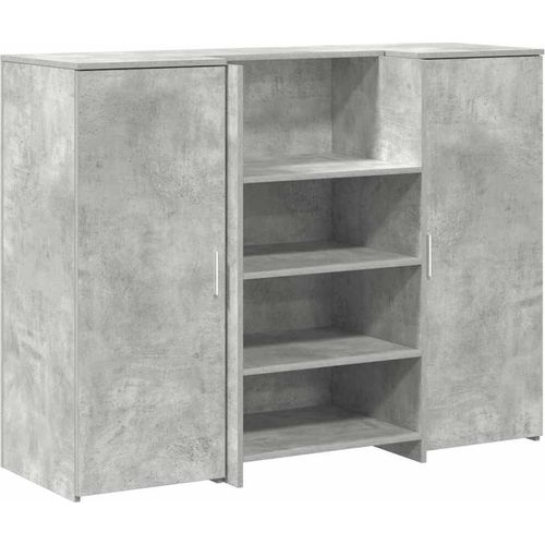 vidaXL Empfangstheke Betongrau 135x50x103,5 cm Holzwerkstoff