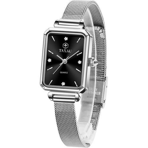 Silber wasserdichte Quarz-Damenuhr, Vintage, exquisite Luxus-Edelstahl-Damenuhr, Diamant, kleine Damen-Armbanduhr